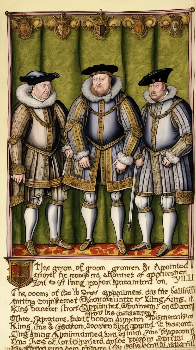 illustrate the grooms of stool, the people appointed to wipe the royal bottom of King Henry VIII