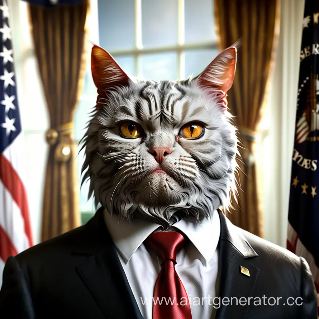 Realistic-Portrait-of-the-Presidential-Cat