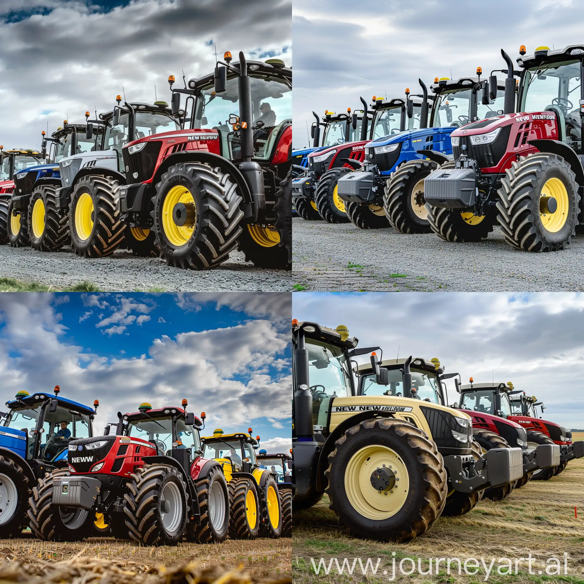 Array-of-New-Holland-Tractors-in-Diverse-Models