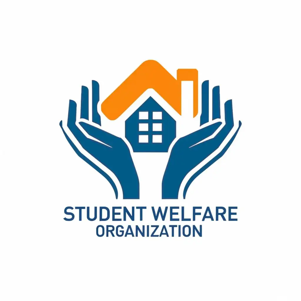 logo, hands house, with the text "student welfare organization", typography, be used in Nonprofit industry