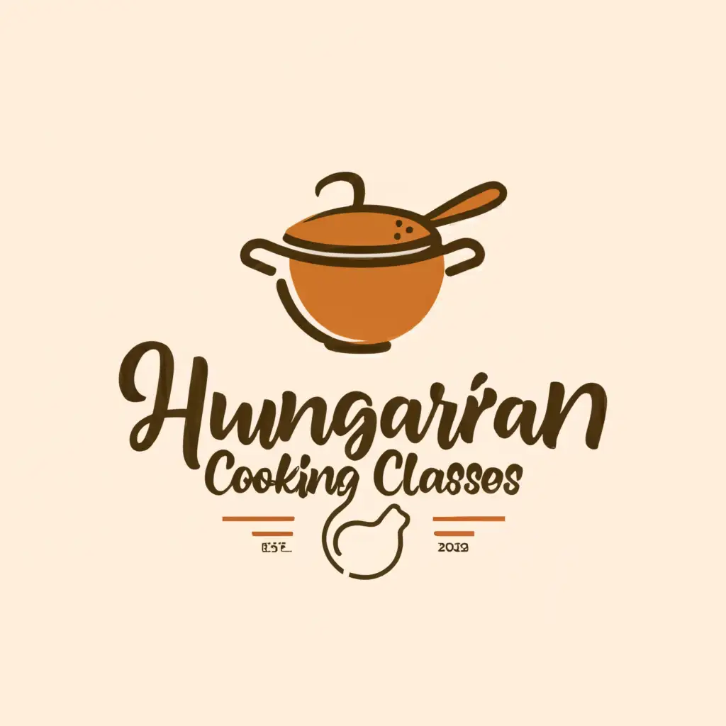 a logo design,with the text "hungarian cooking classes", main symbol:pot,Moderate,be used in Restaurant industry,clear background