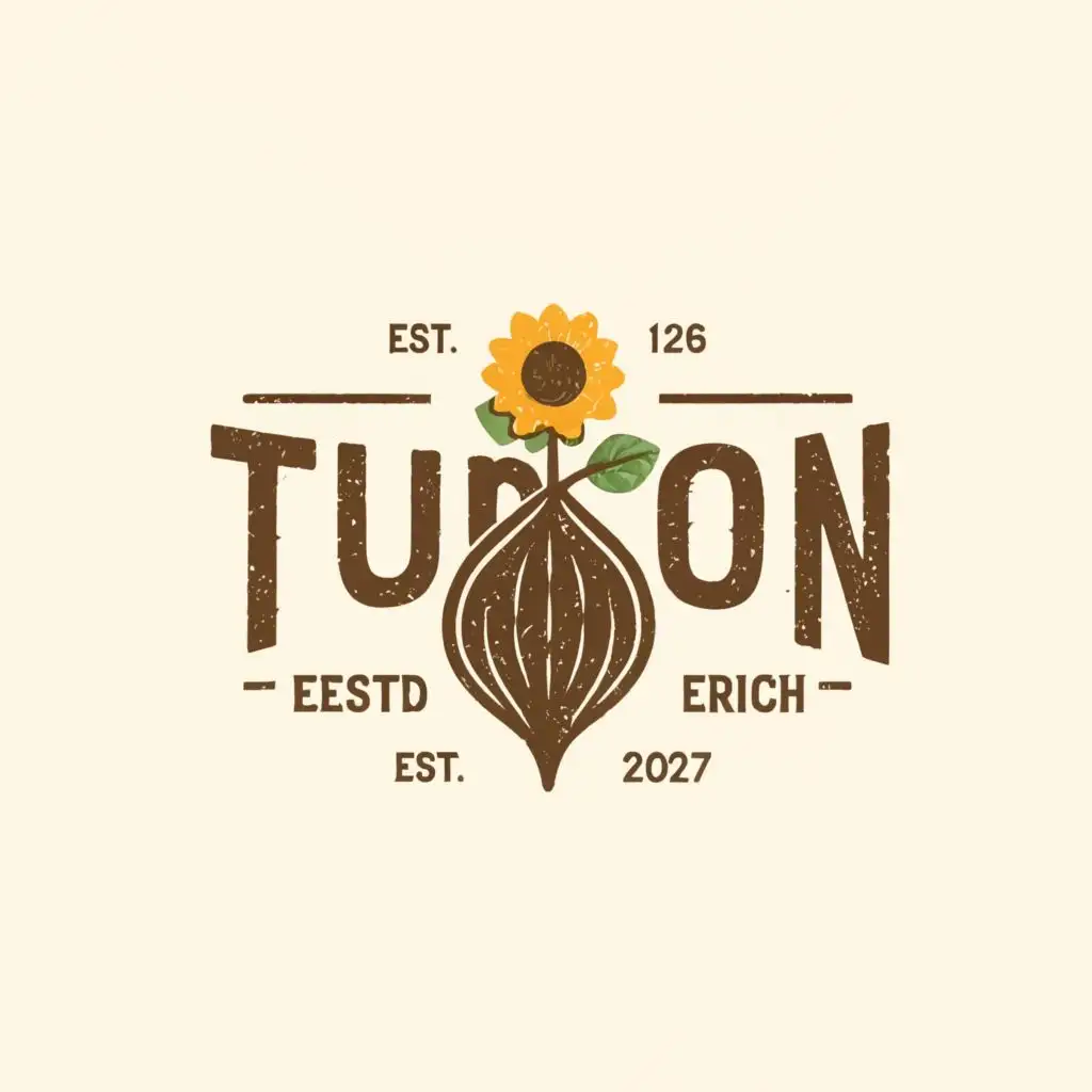 a logo design,with the text "Turon", main symbol:sunflower seed,Moderate,be used in Restaurant industry,clear background