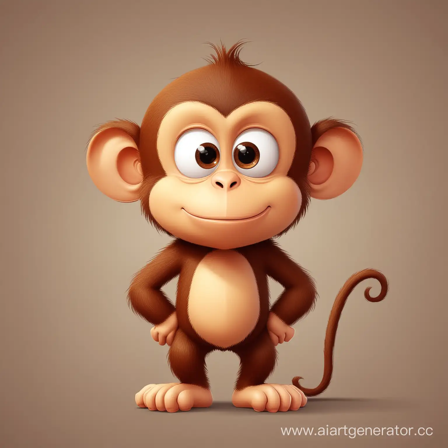 Playful-Cartoon-Monkey-Swinging-from-Jungle-Vines