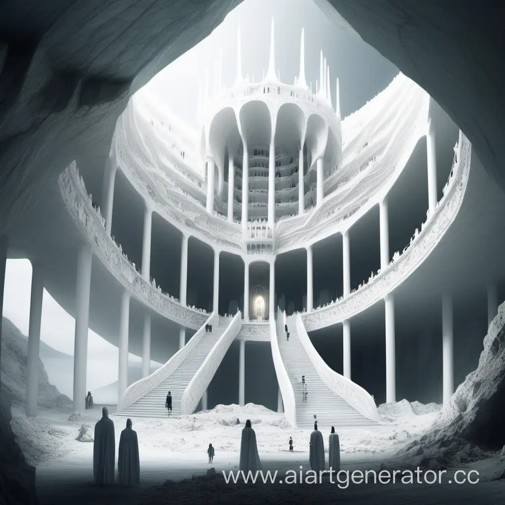 giant underground white palace what has got tower form