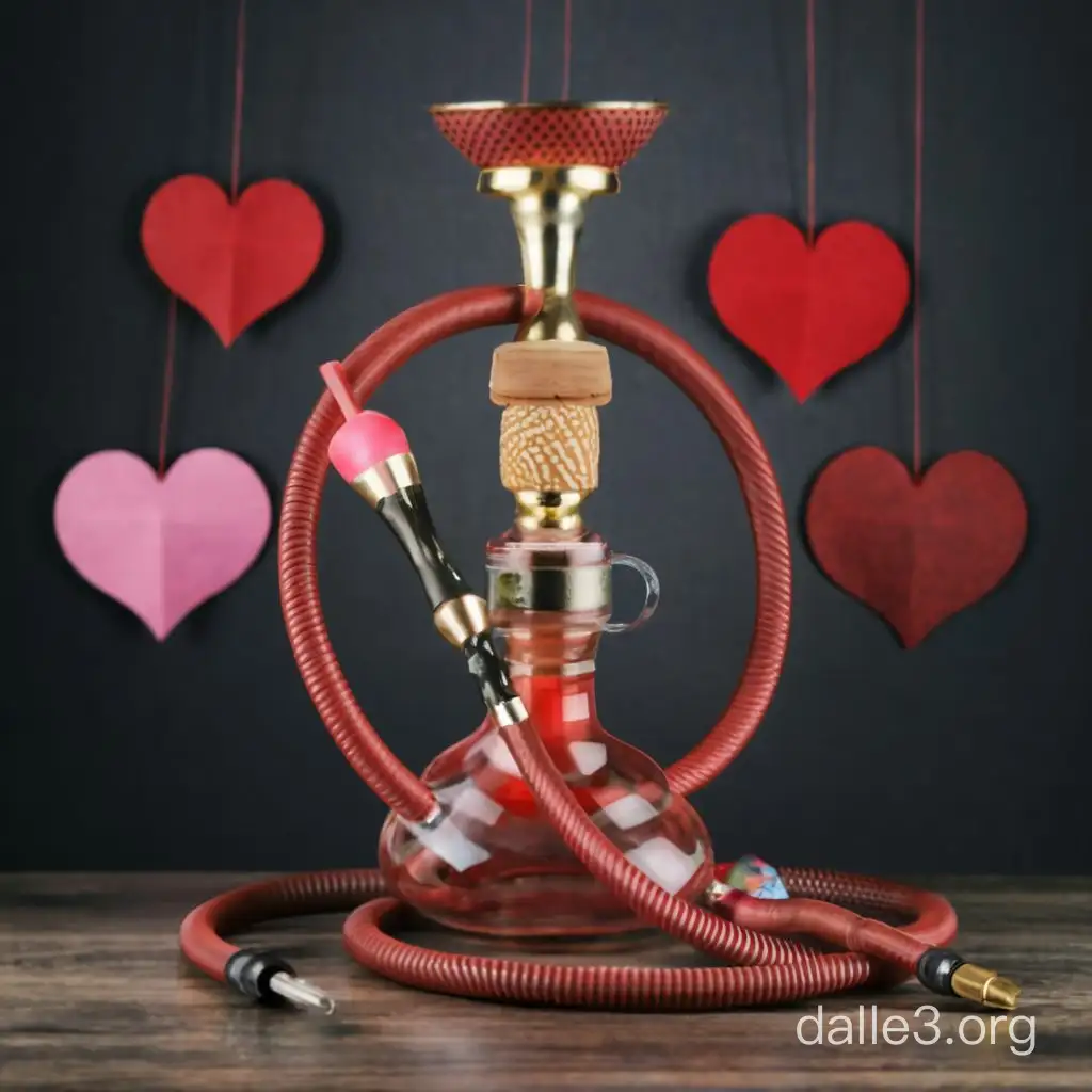 Romantic Valentines Day Hookah with Heartshaped Smoke | Dalle3 AI