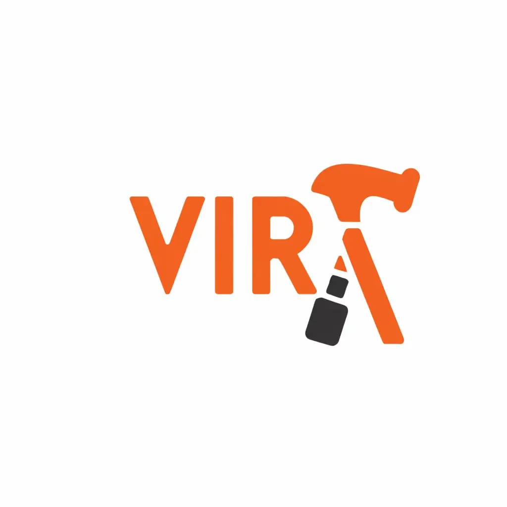 a logo design,with the text "VIRA", main symbol:road worker,Minimalistic,be used in Construction industry,clear background