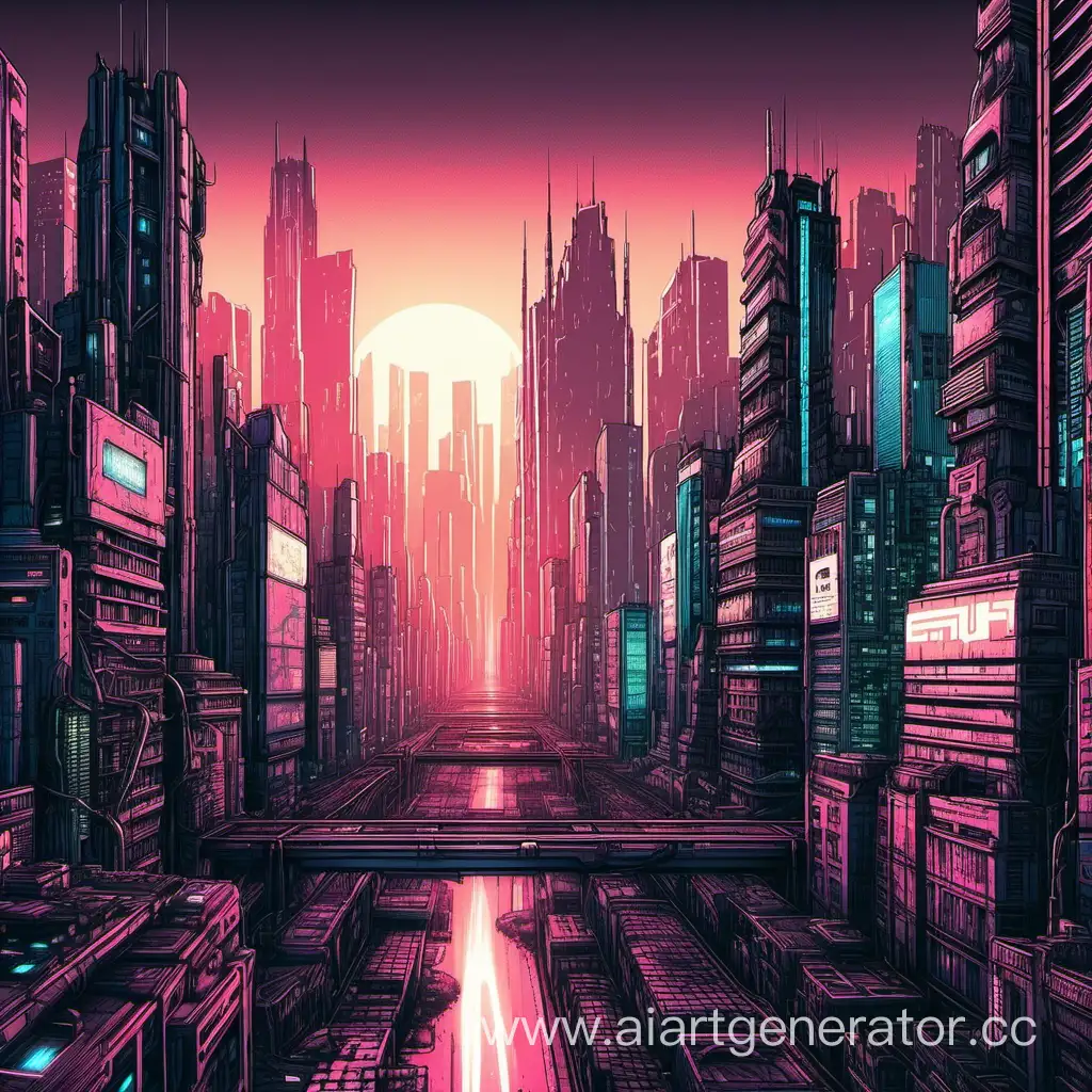 Futuristic-Cyberpunk-Cityscape-Illuminated-by-Neon-Lights