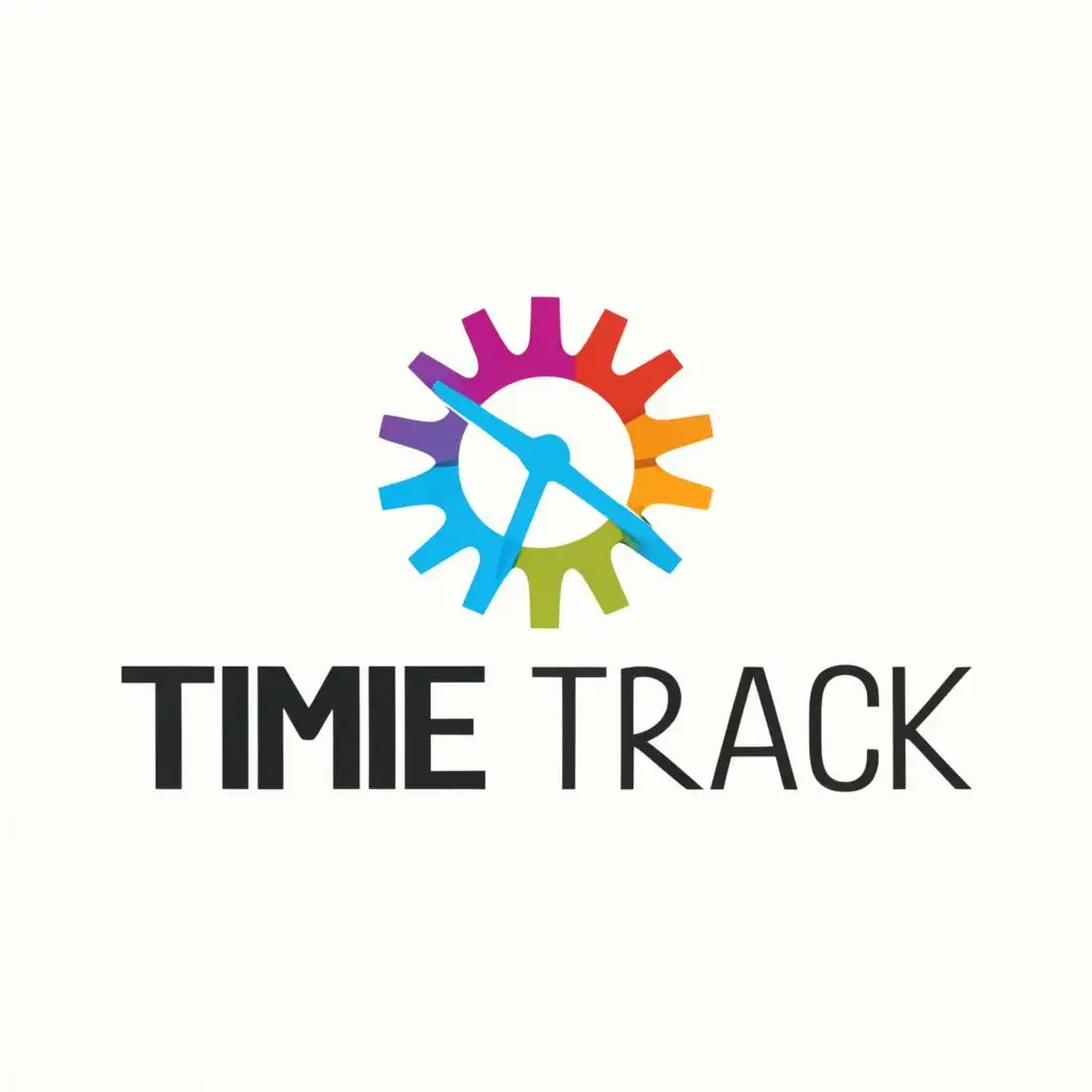 a logo design,with the text "TIME TRACK

", main symbol:a clock and have people was run,Moderate,be used in Technology industry,clear background
