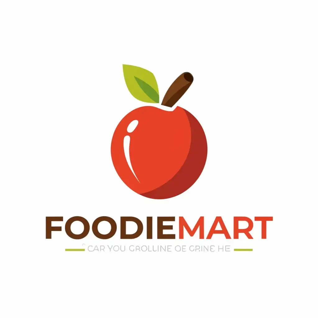 a logo design,with the text "foodiemart", main symbol:apple,Moderate,be used in Retail industry,clear background