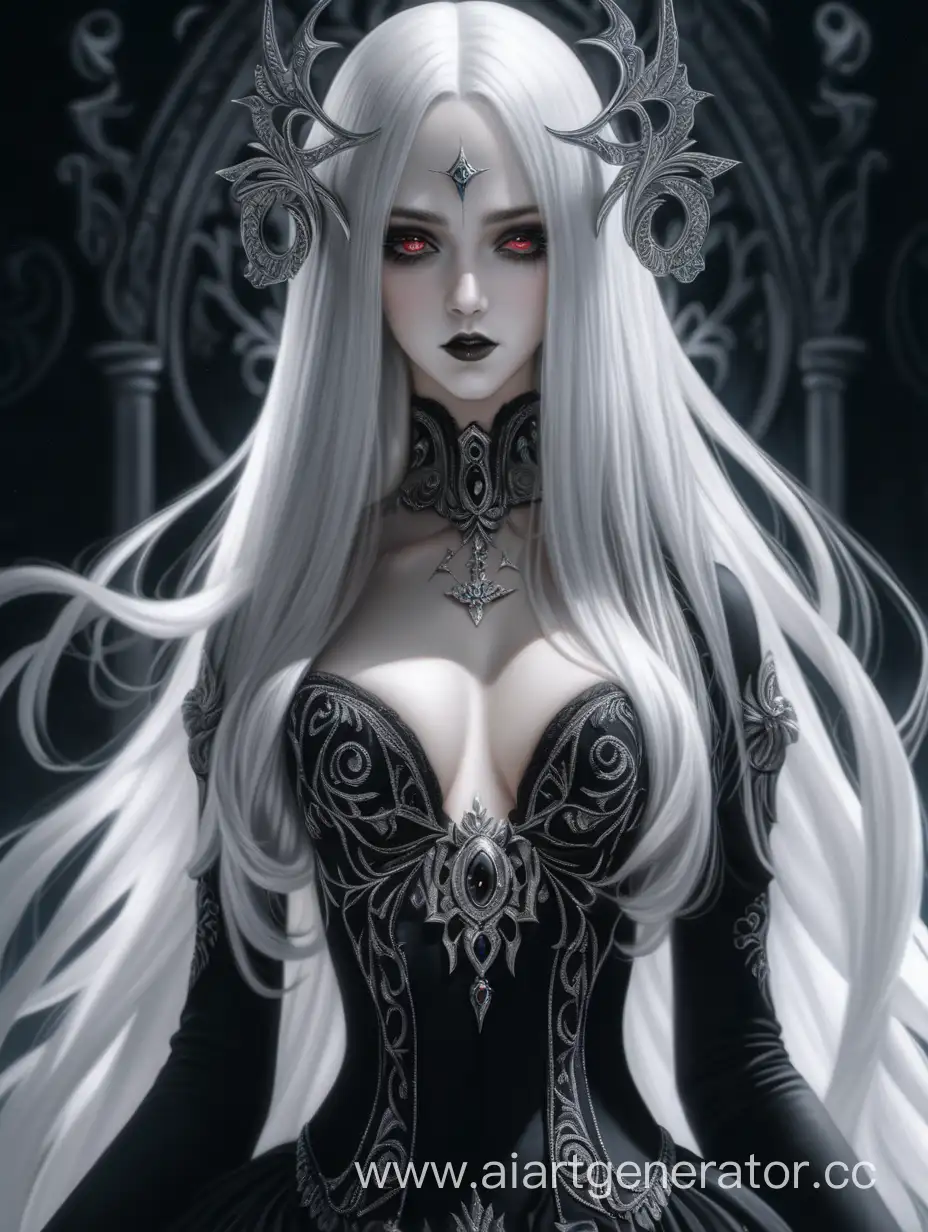 Dark-Fantasy-Demoness-Mysterious-Maiden-in-Elaborate-Black-Dress