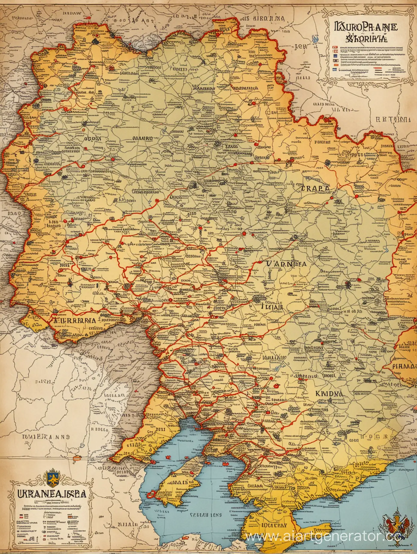 map of ukraine with battleplans
