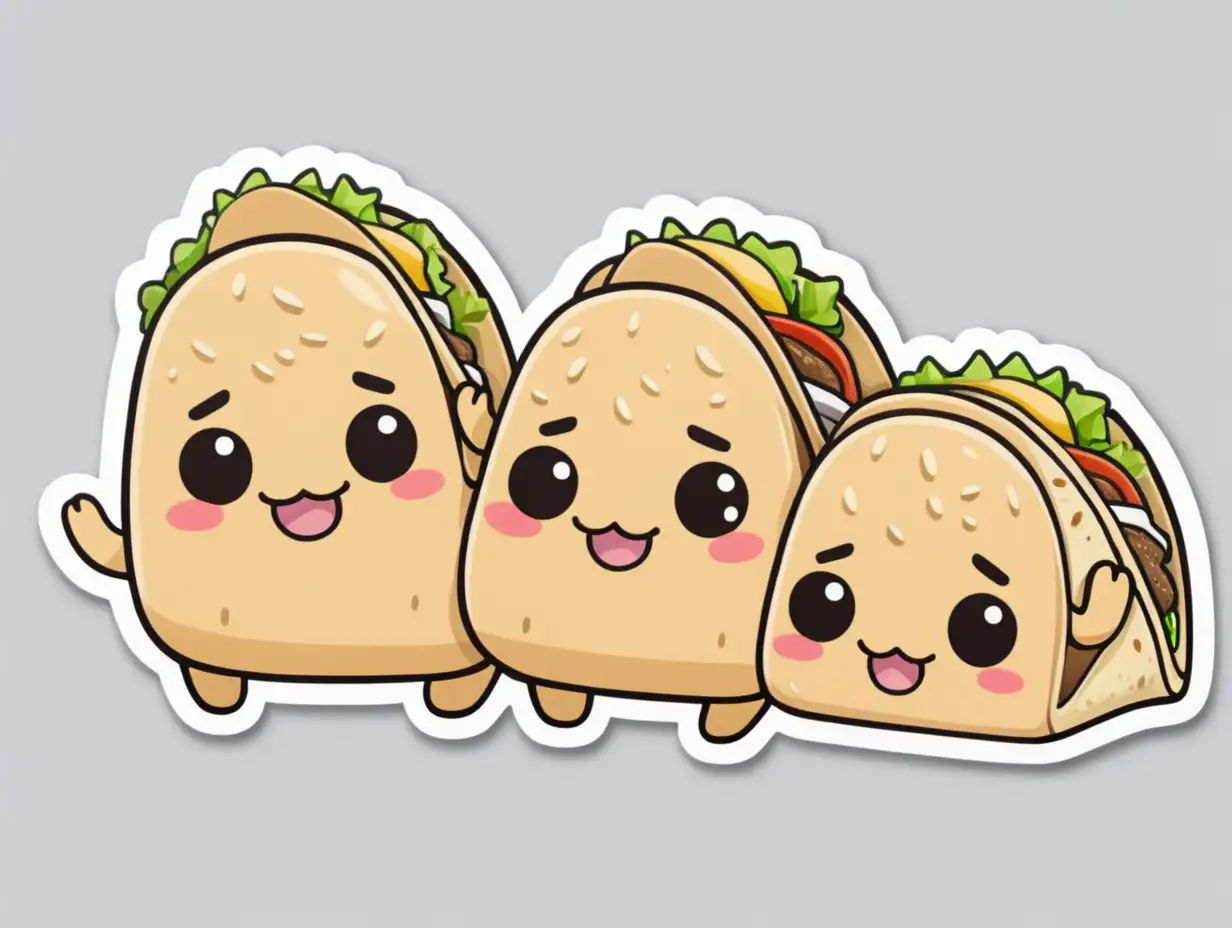 cute tacos with butt cheeks sticker