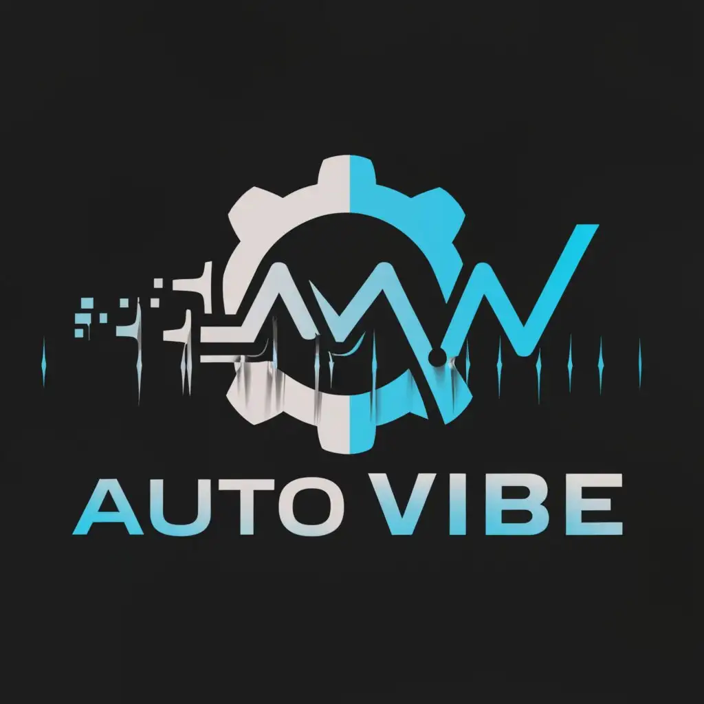 a logo design,with the text "AUTO VIBE", main symbol:Gear, sound wave,Moderate,be used in Automotive industry,clear background