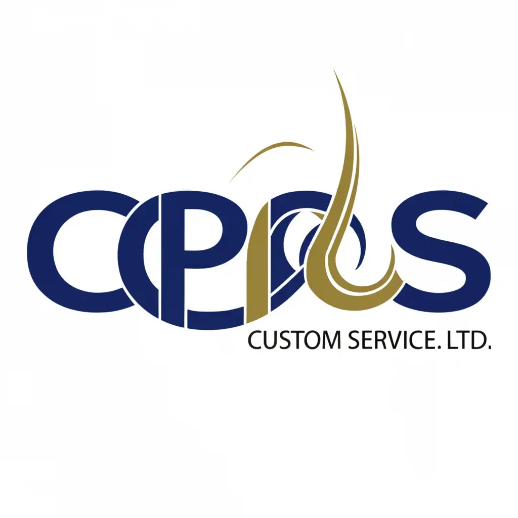 a logo design, with the text ClearPath Customs Service Co. Ltd., main symbol: CPCCS, BLUE AND GOLD FOR CUSTOMS, Moderate, to be used in Nonprofit industry, clear background, must see CPCCS