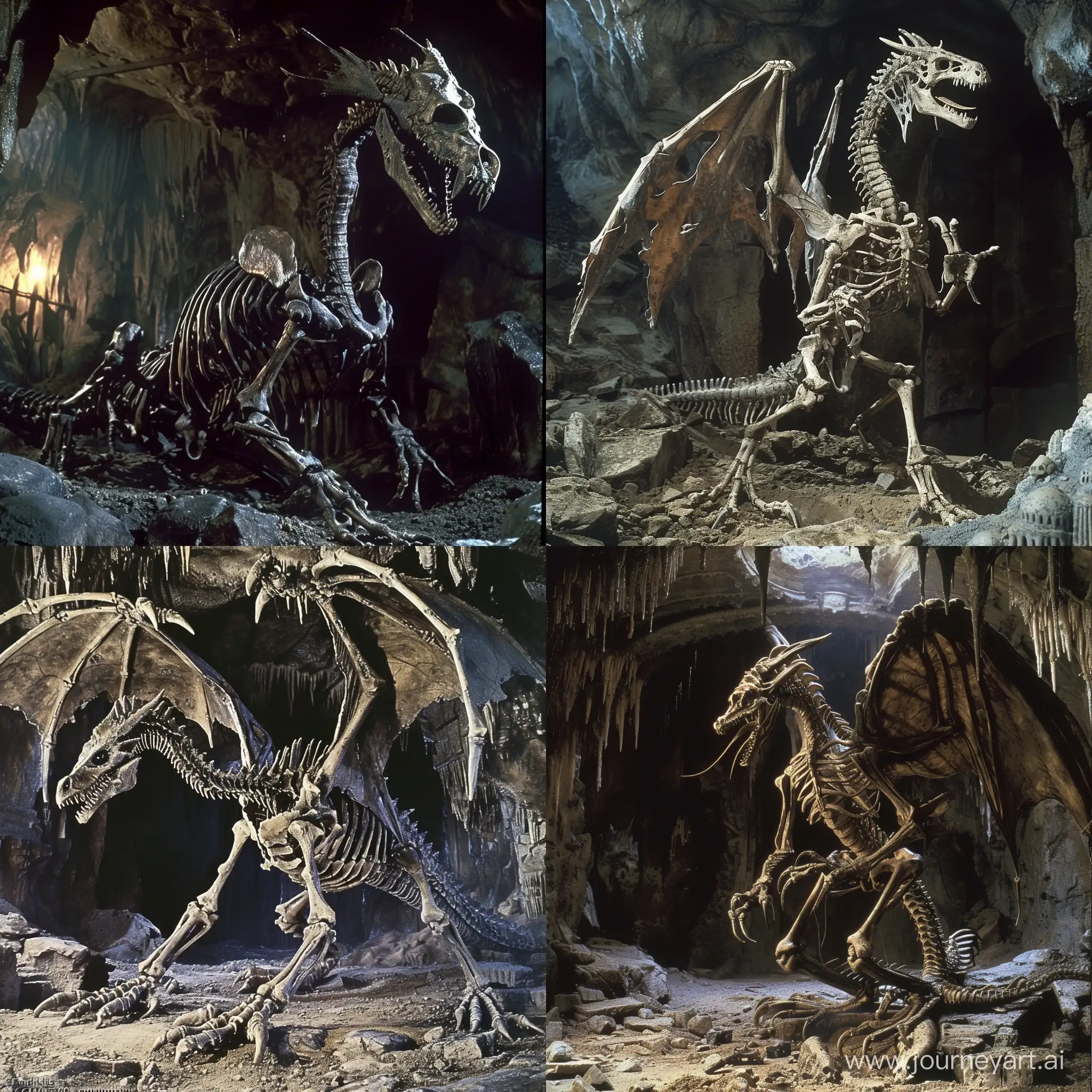 dvd screenengrabs character/arx fatalis undead bone dragon within underground crypt dark fantasy 1980 style