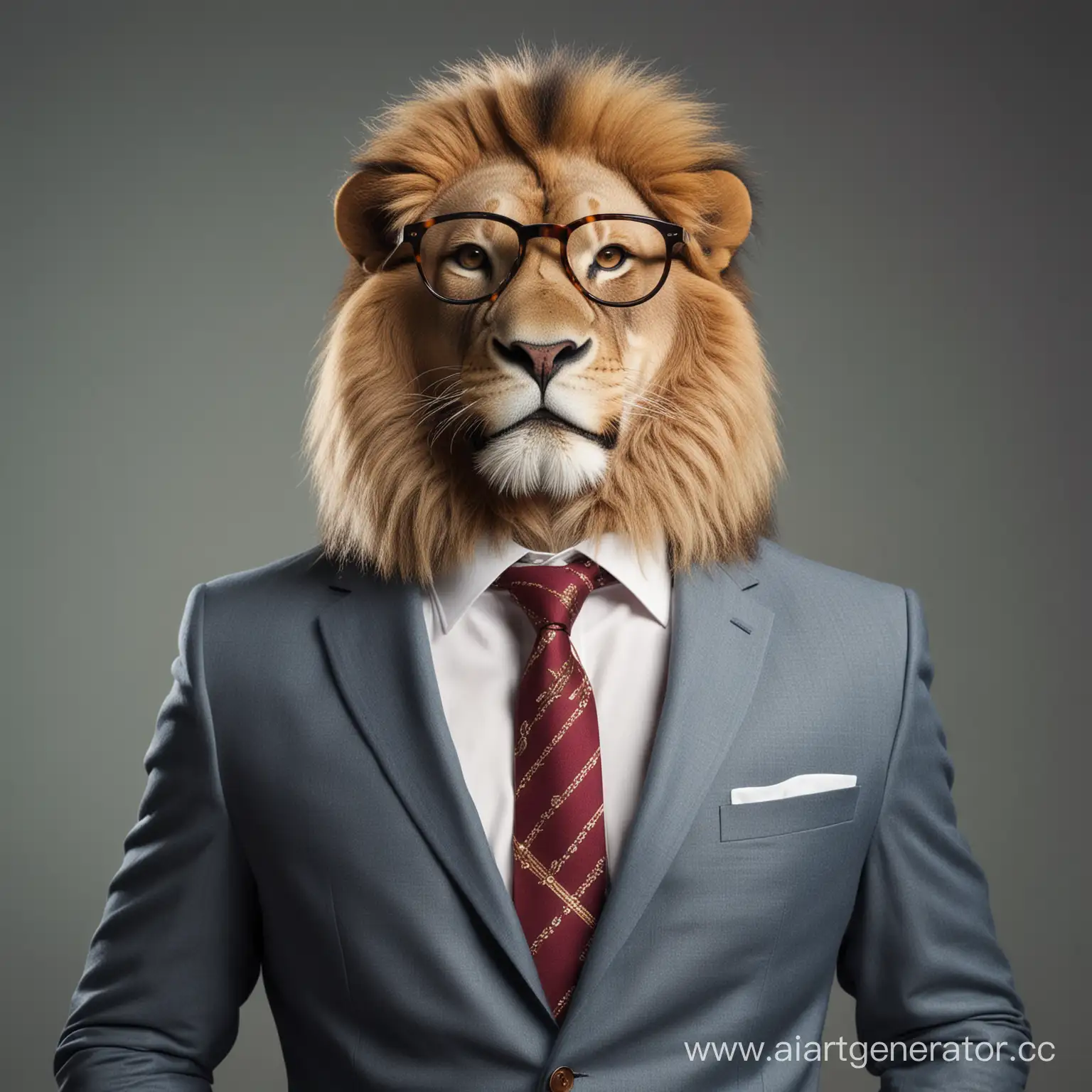 A lion in glasses and a suit as the director