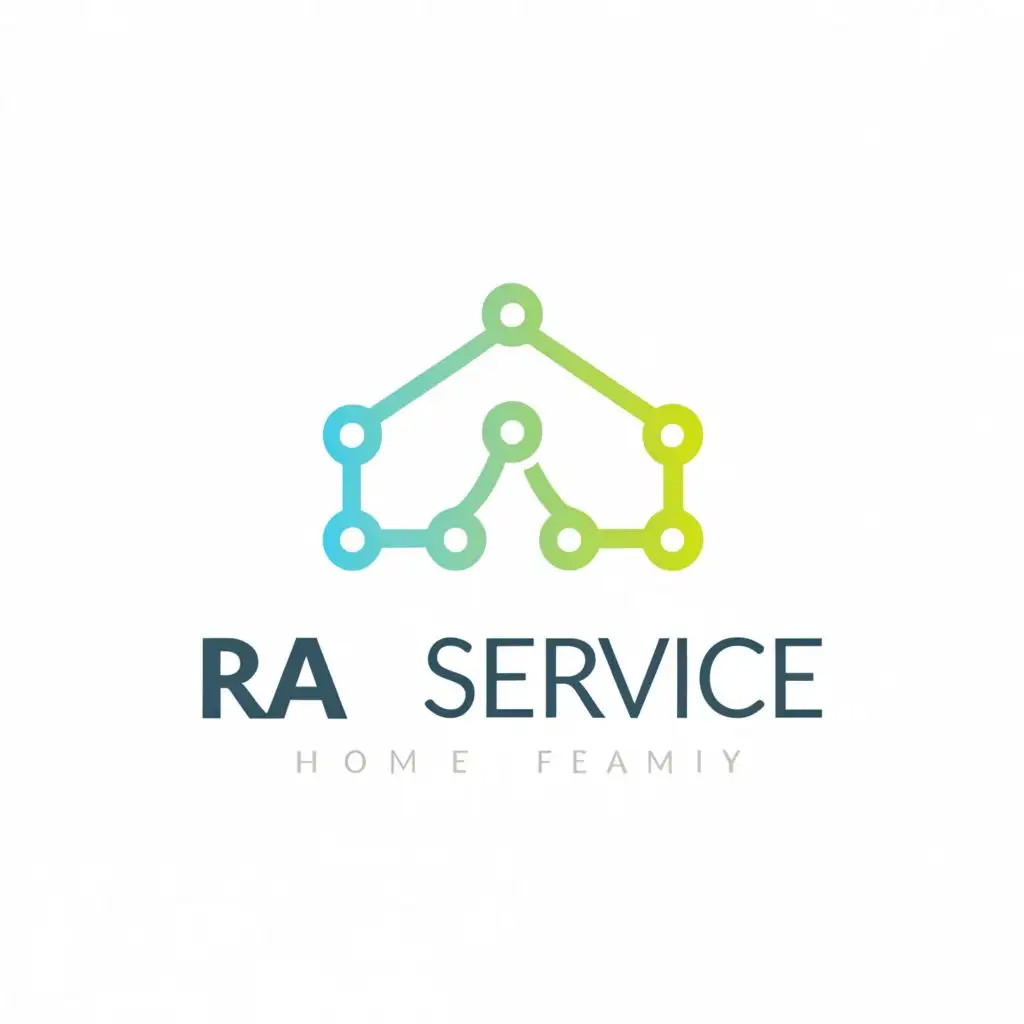 a logo design,with the text "RA service", main symbol:Connection,complex,be used in Home Family industry,clear background