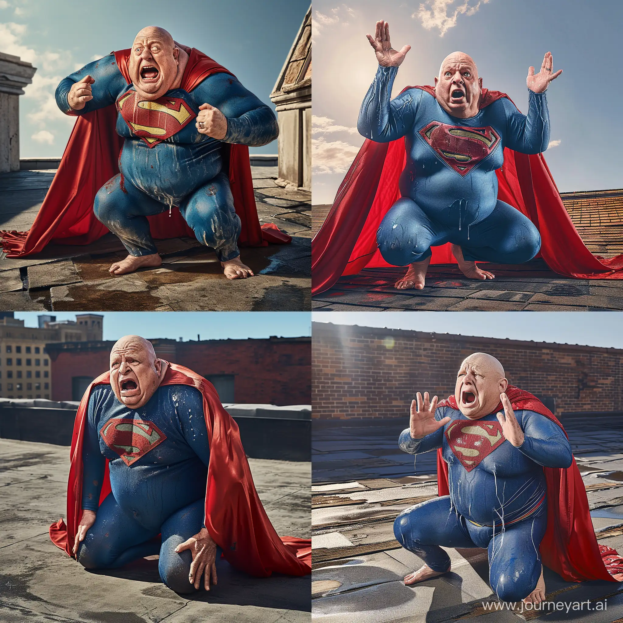 Elderly-Superman-Begging-on-Rooftop-in-Vivid-Spandex