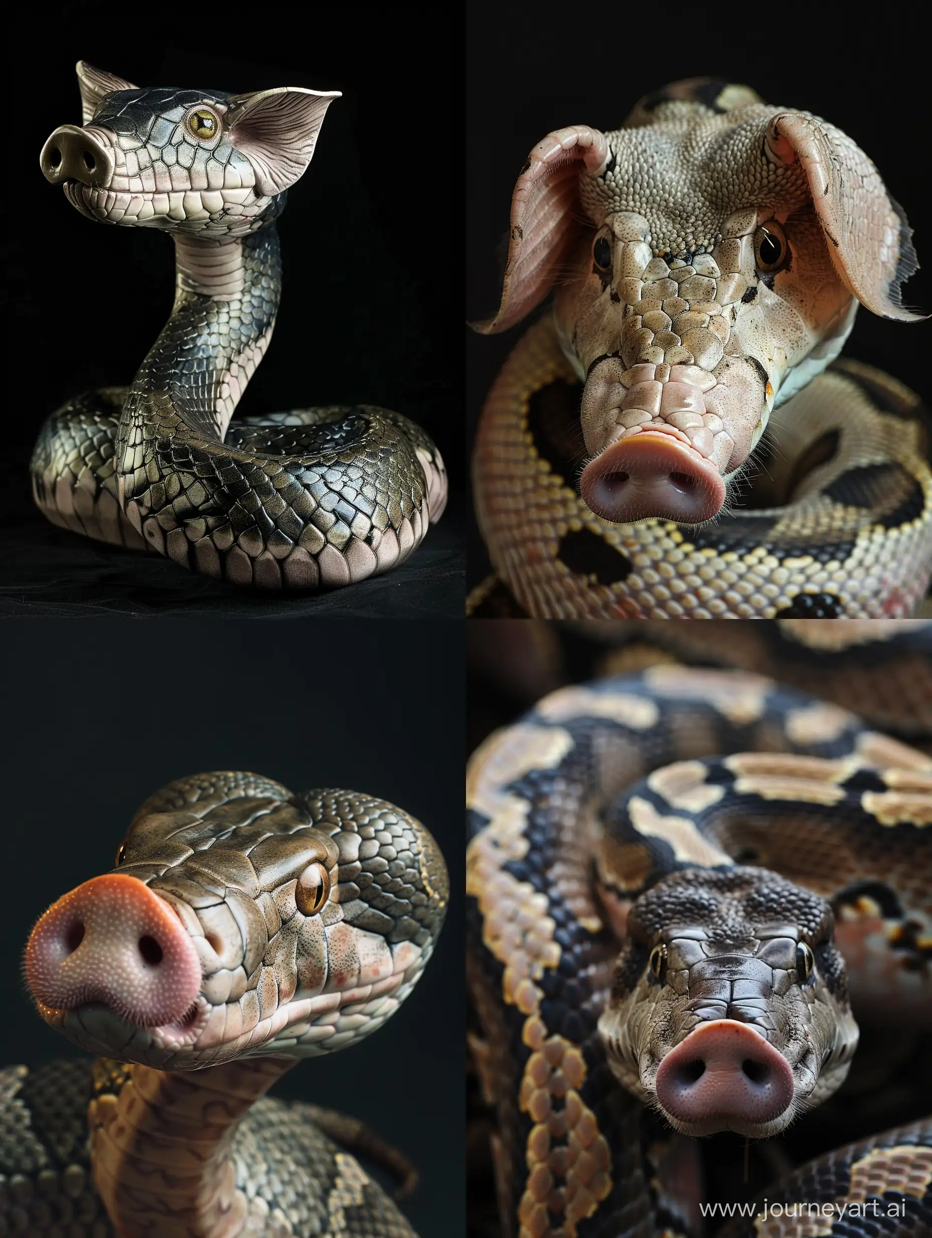 Bizarre-Hybrid-Snake-with-Pigs-Head
