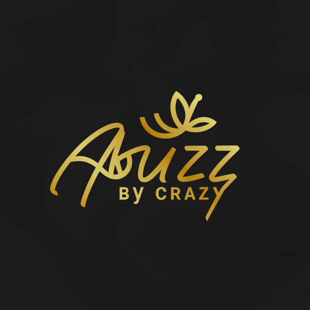 a logo design,with the text "ABUZZ BY CRAZY", main symbol:golden text,Минималистичный,be used in Финансы industry,clear background