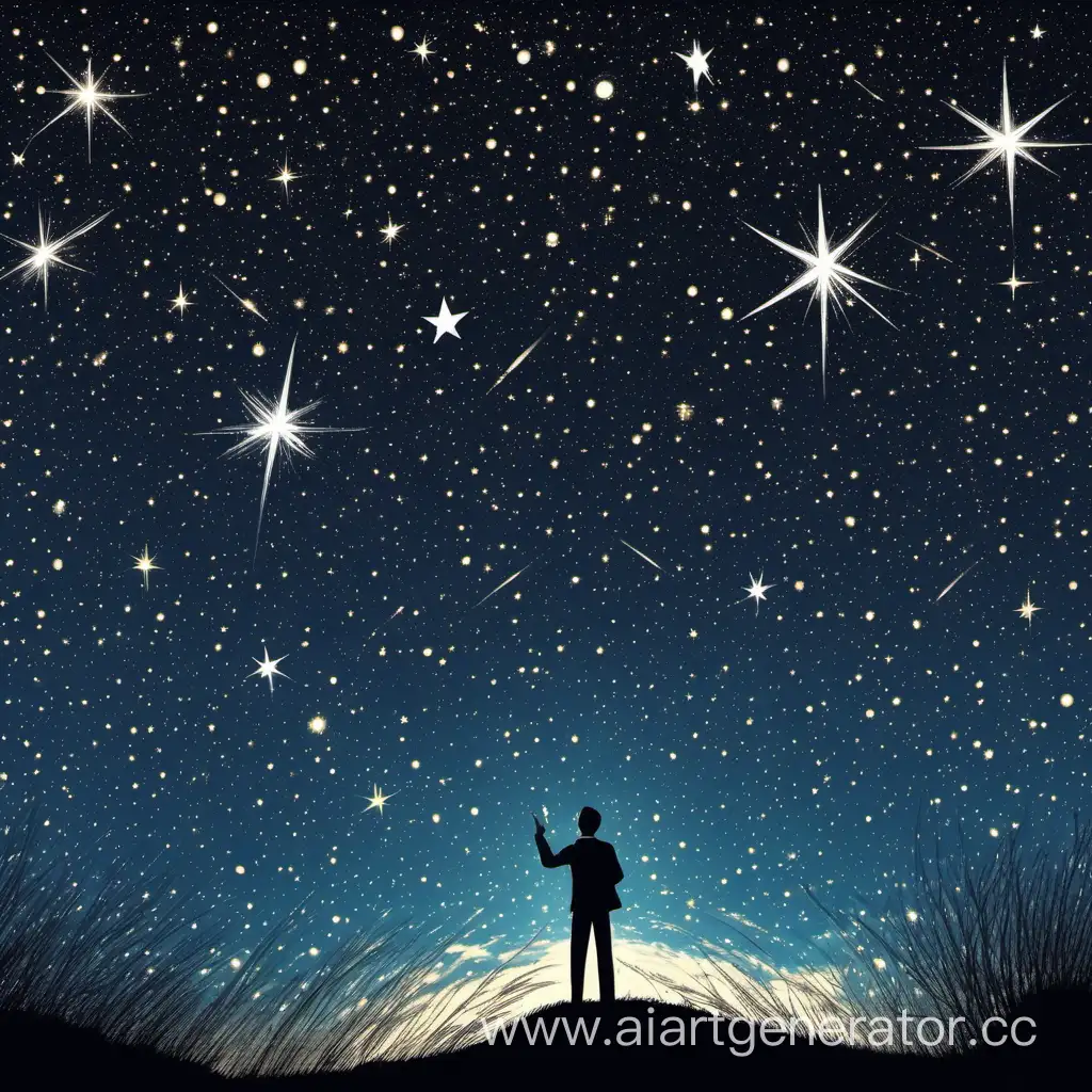 Звездное небо, педагог  смотрит на звезды
