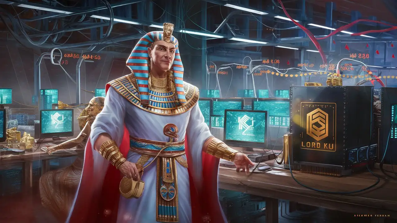 Egyptian Lord KJ Mining Cryptocurrency Artwork