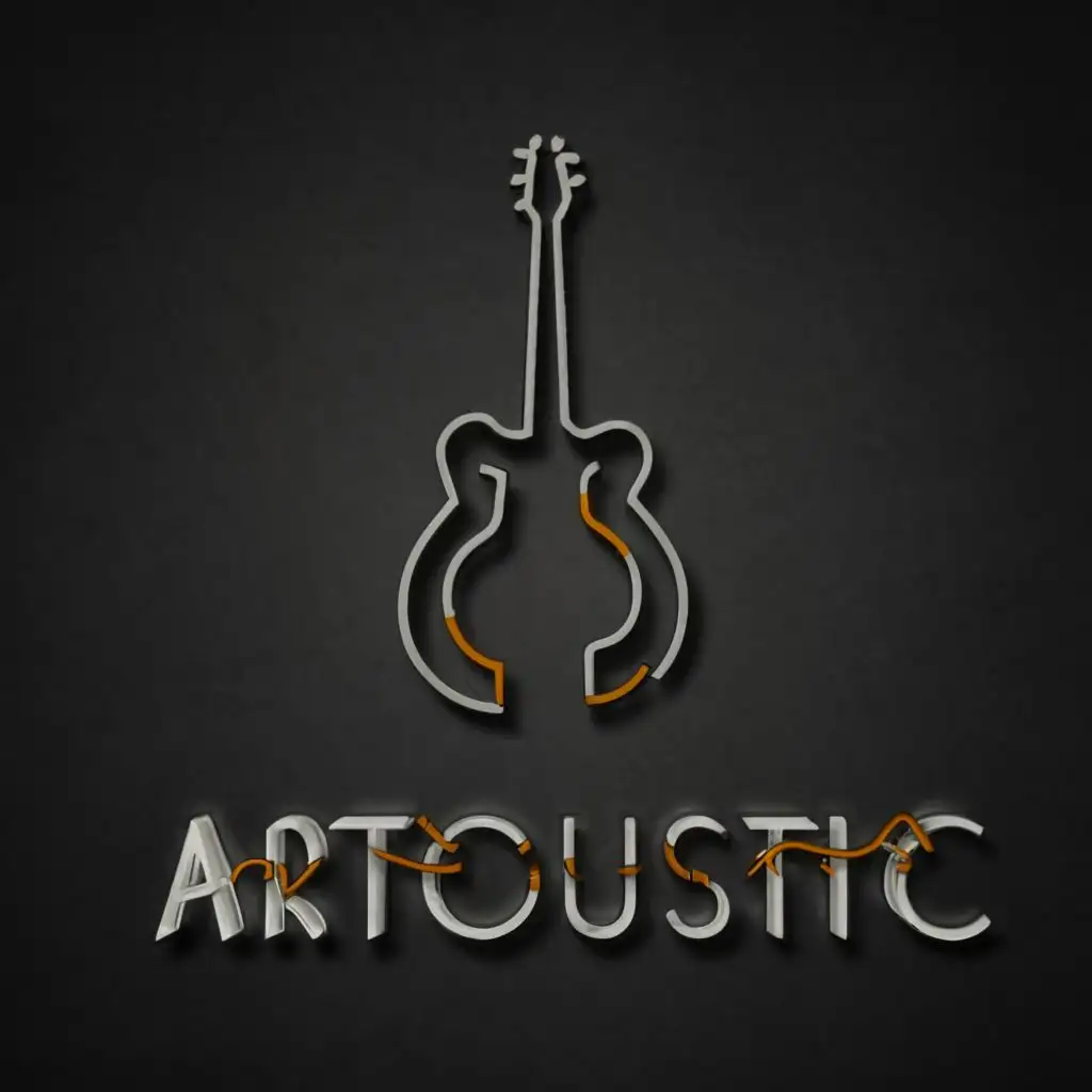 a logo design,with the text "Artoustic", main symbol:Guitar, art, 3d,complex,clear background