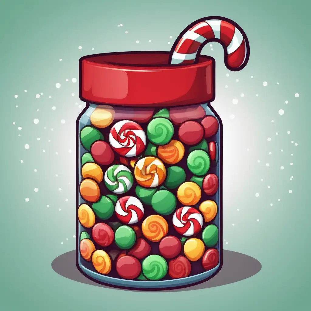 Joyful Christmas Candy Can Cartoon Delights