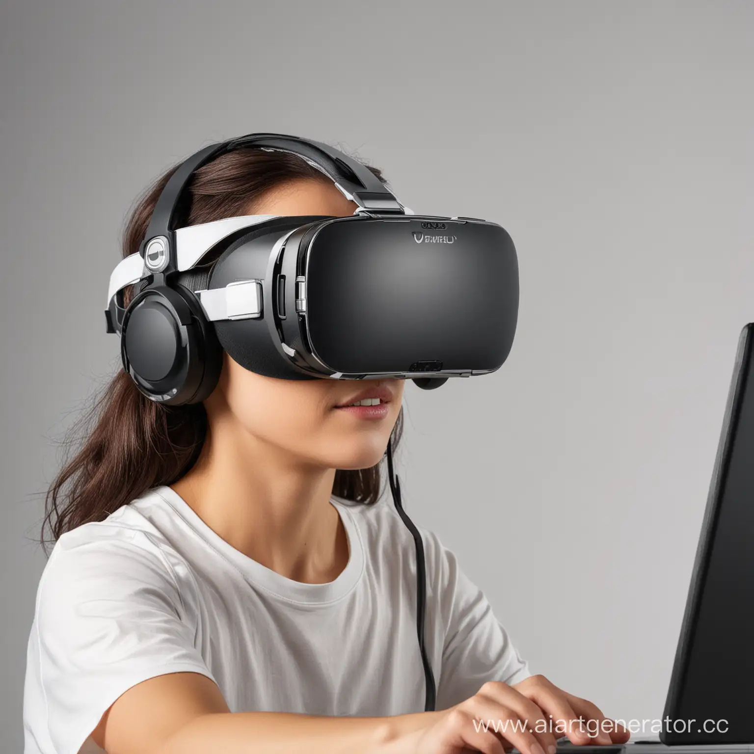 Проводной VR шлем с компьютером
