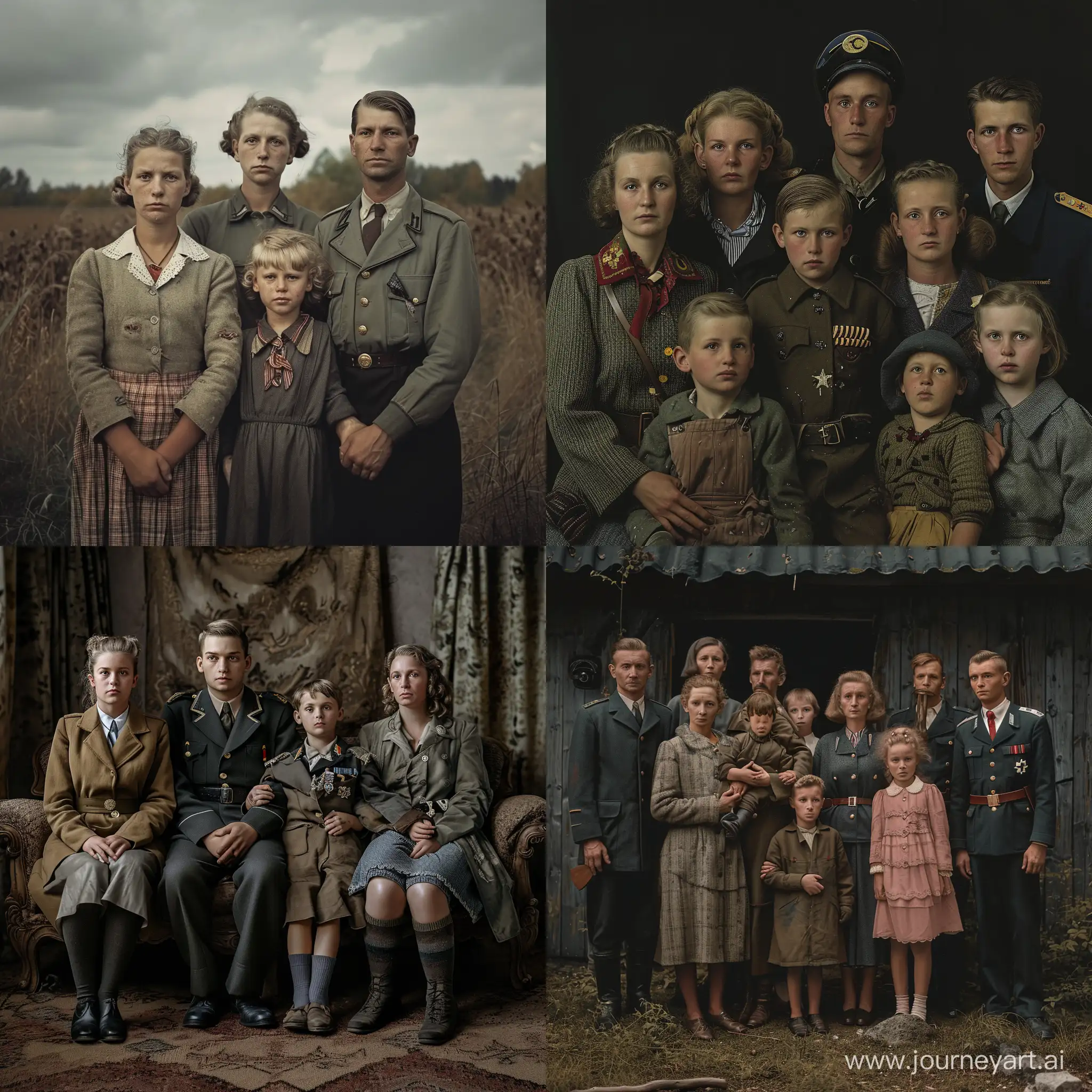 Ultra-Realistic-Portrait-of-1945-German-Family-in-Exquisite-Detail