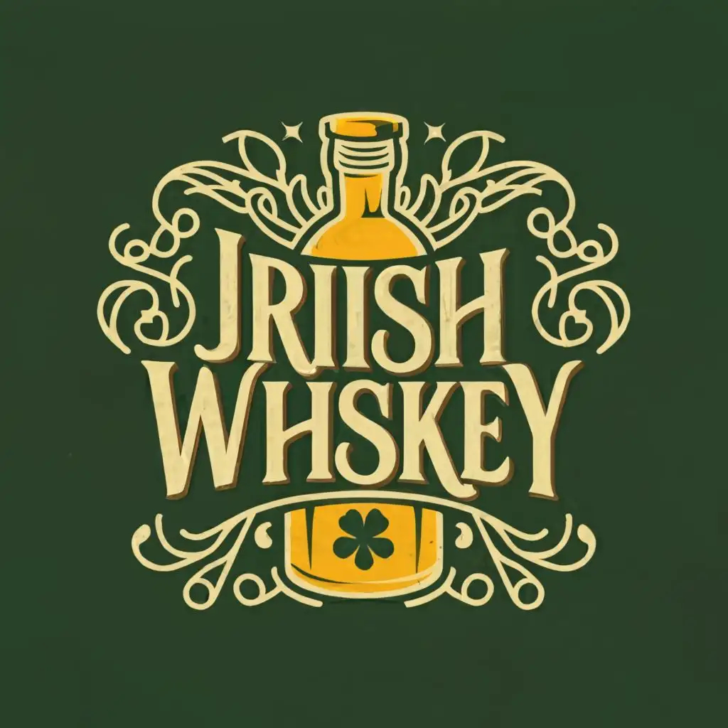 a logo design,with the text "Irish Whiskey", main symbol:whiskey