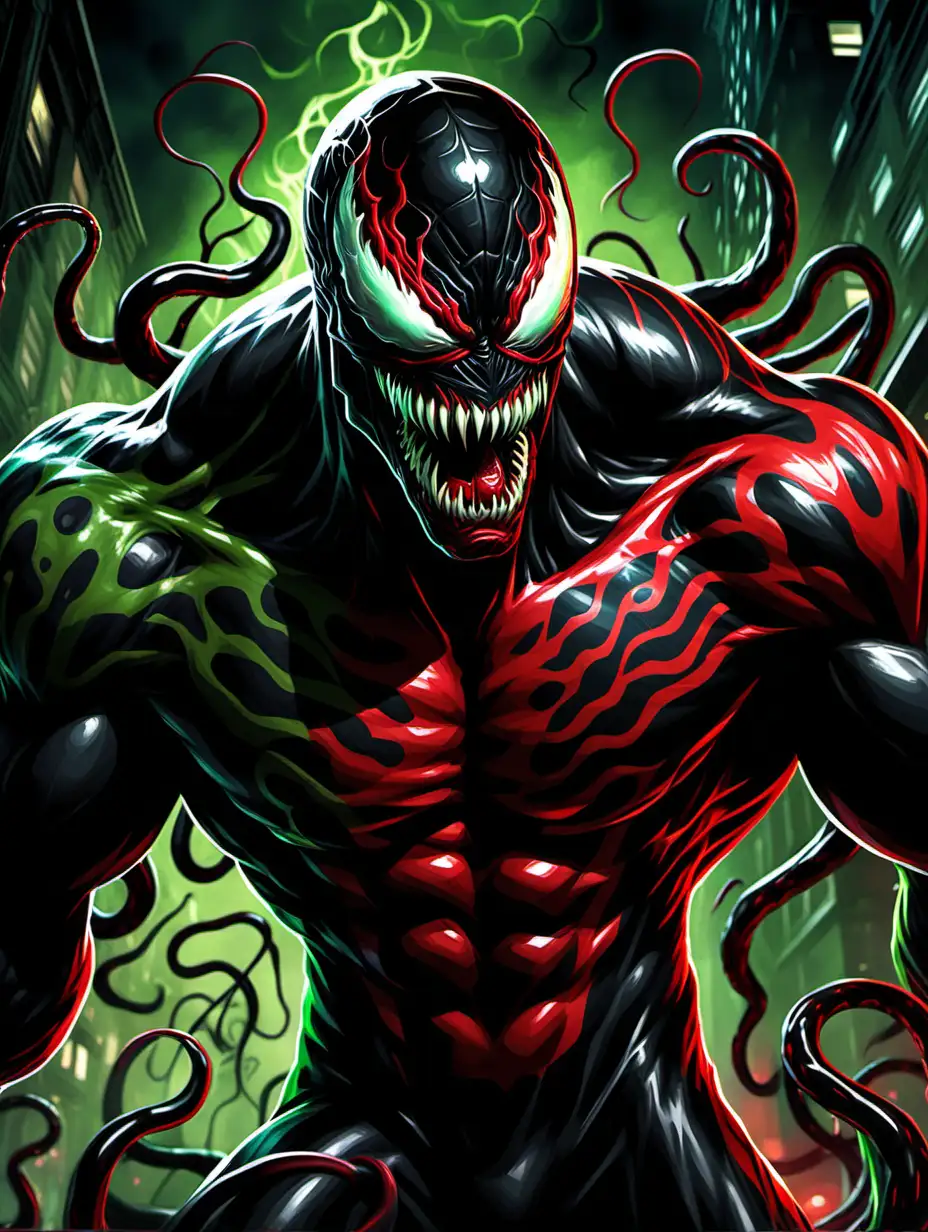 Menacing-Venom-in-Red-Suit-Emerges-from-Darkness