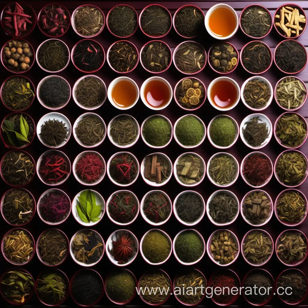 много видов китайского чая на фото