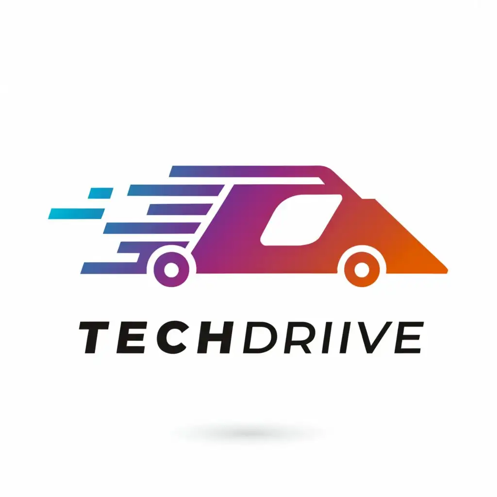 a logo design,with the text "TechDrive", main symbol:Car,Moderate,be used in Technology industry,clear background