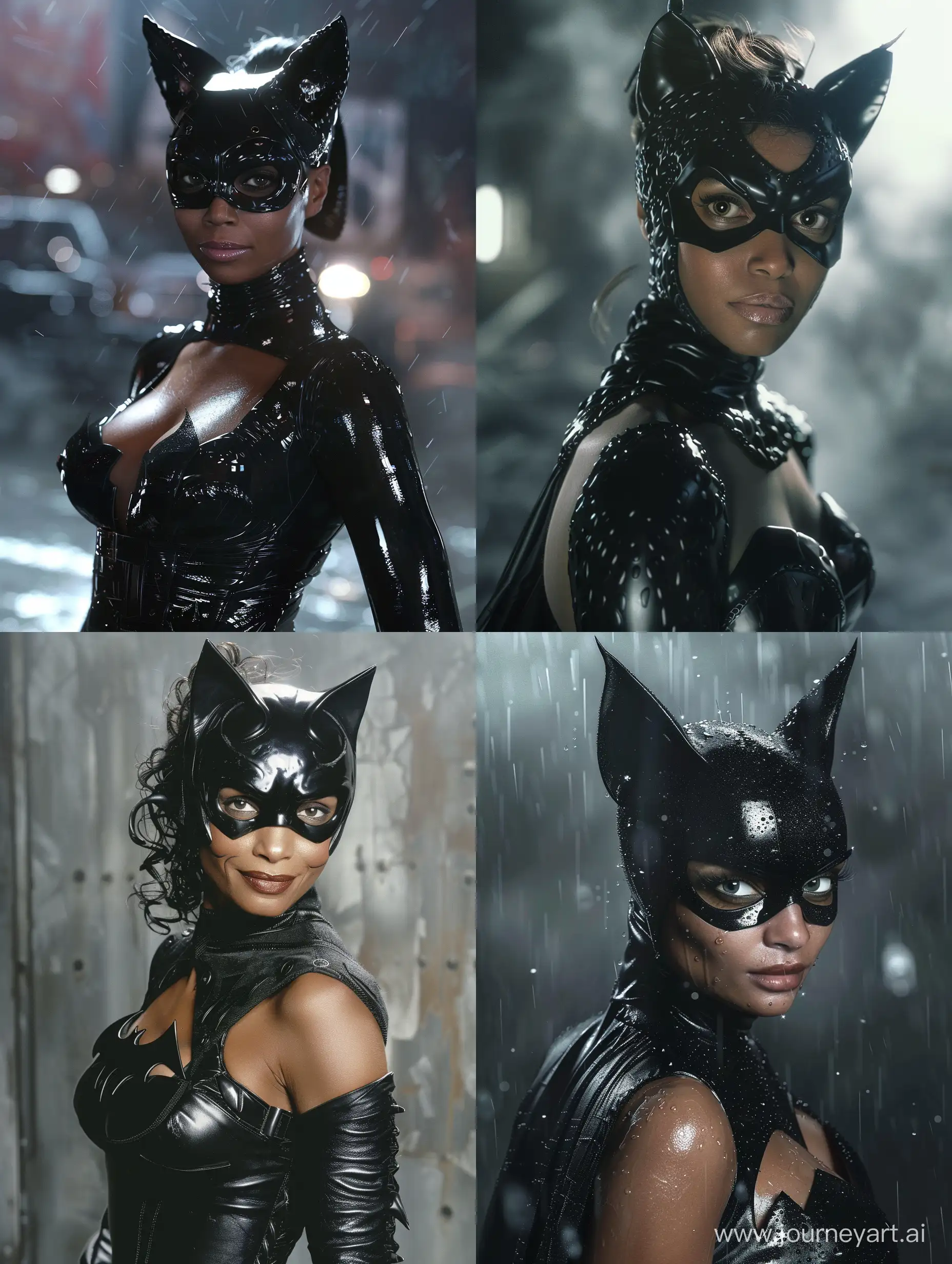 Halle Berry as Cat Woman Hyperrealistic Movie 8K 