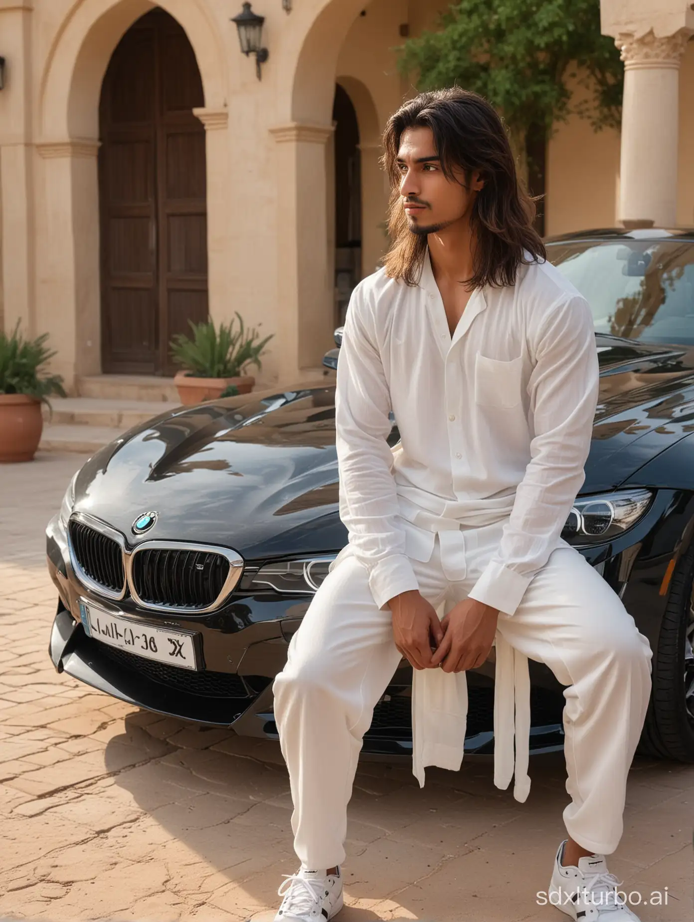 Arabic-Wealth-Handsome-Young-Man-Khadi-in-Luxurious-Villa-Setting