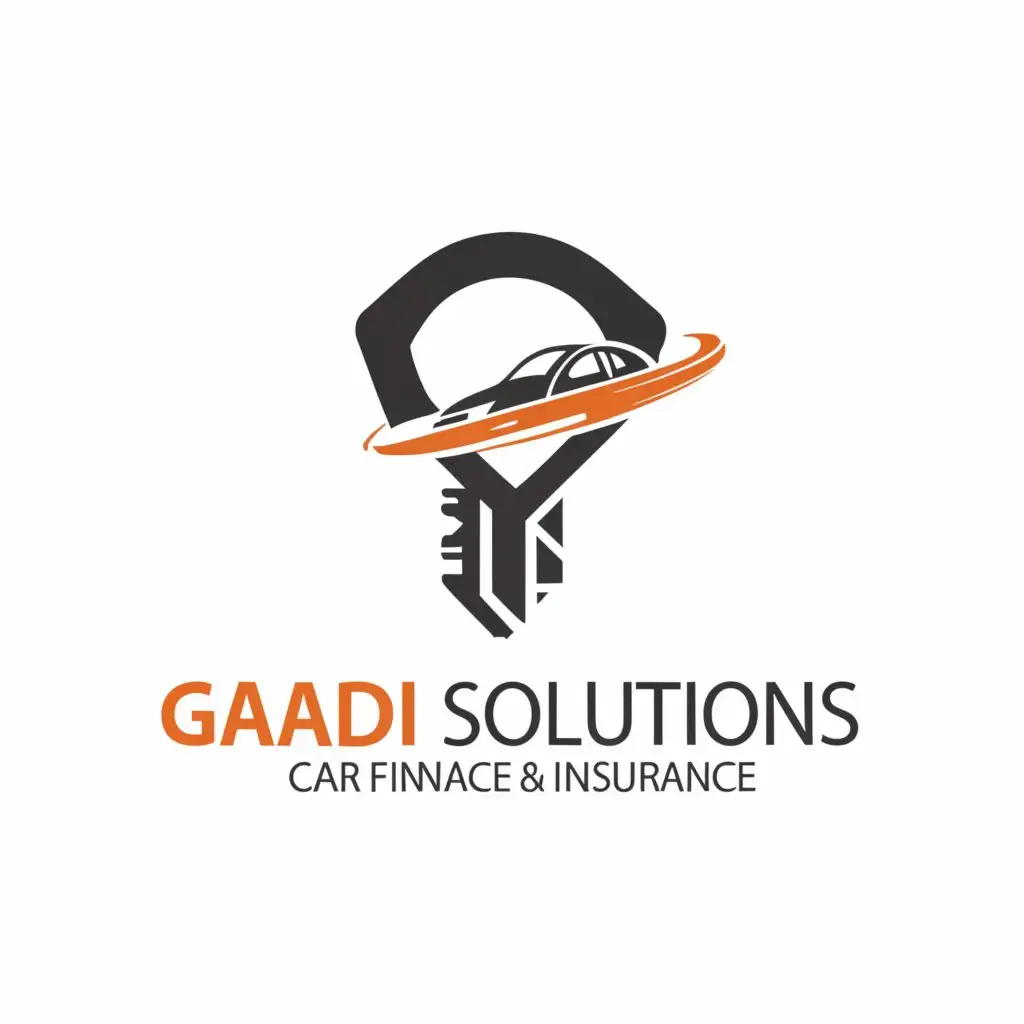 a logo design,with the text "Gaadi Solutions", main symbol:Car finance, insurance, Car key,Moderate,be used in Finance industry,clear background