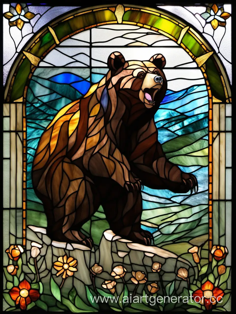 Rus-Bear-Amidst-Stained-Glass-Landscape