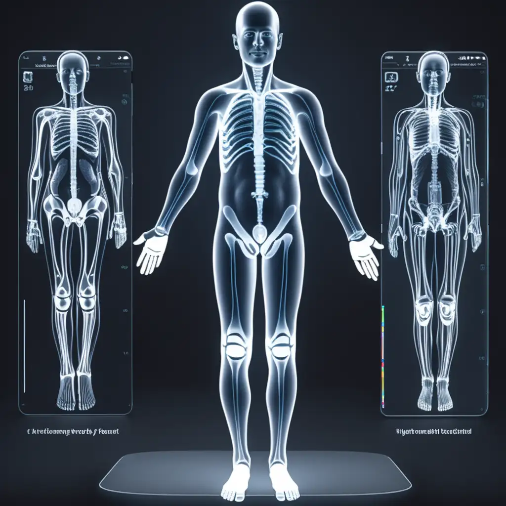 Show a high tech body scan with a patient

