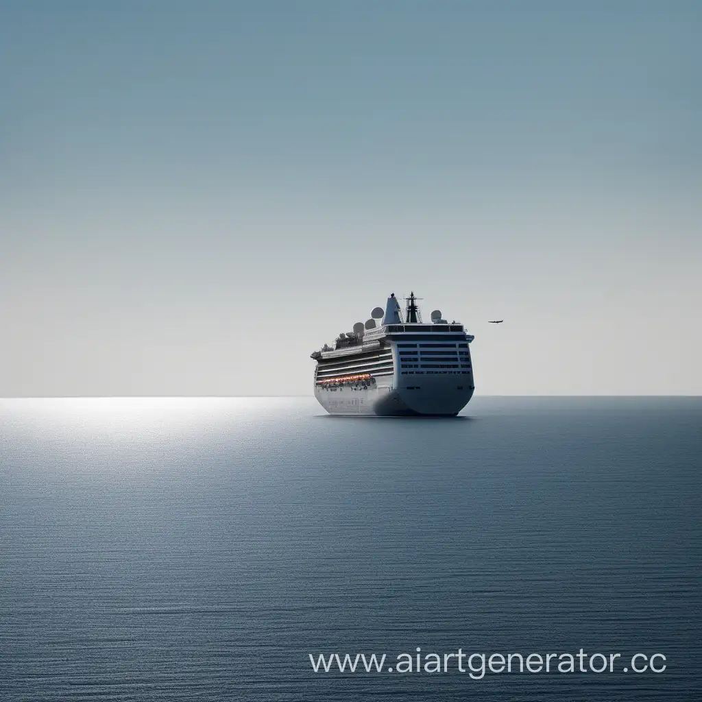 Sailing-Ship-on-Clear-Horizon-Seascape