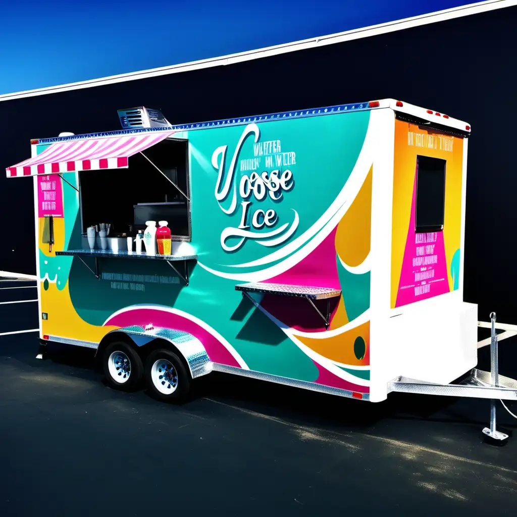 Vibrant Water Ice Food Truck Wrap for 6x12 Trailer