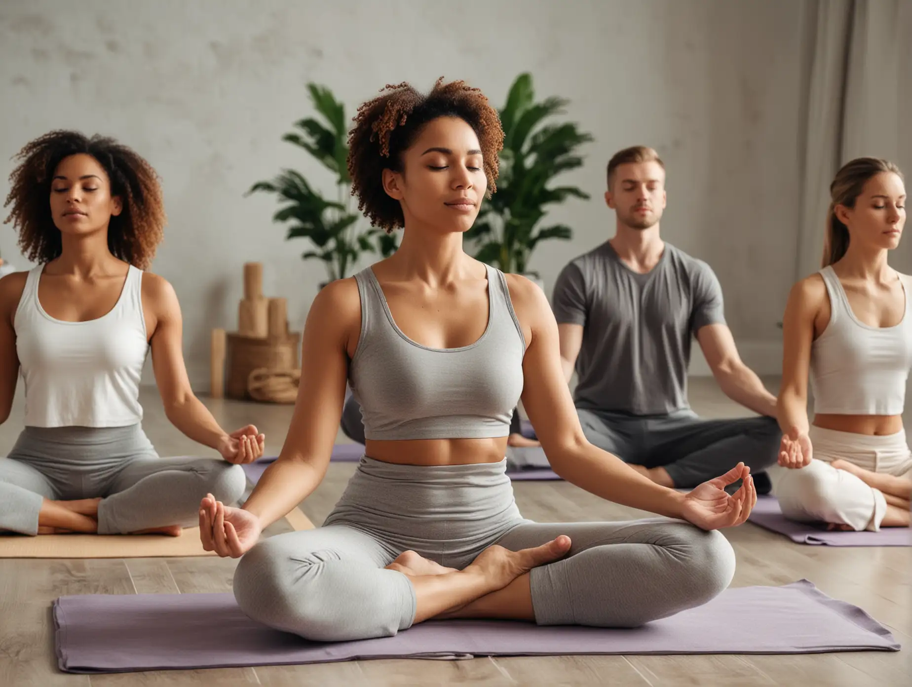 group of people meditating on holistic health