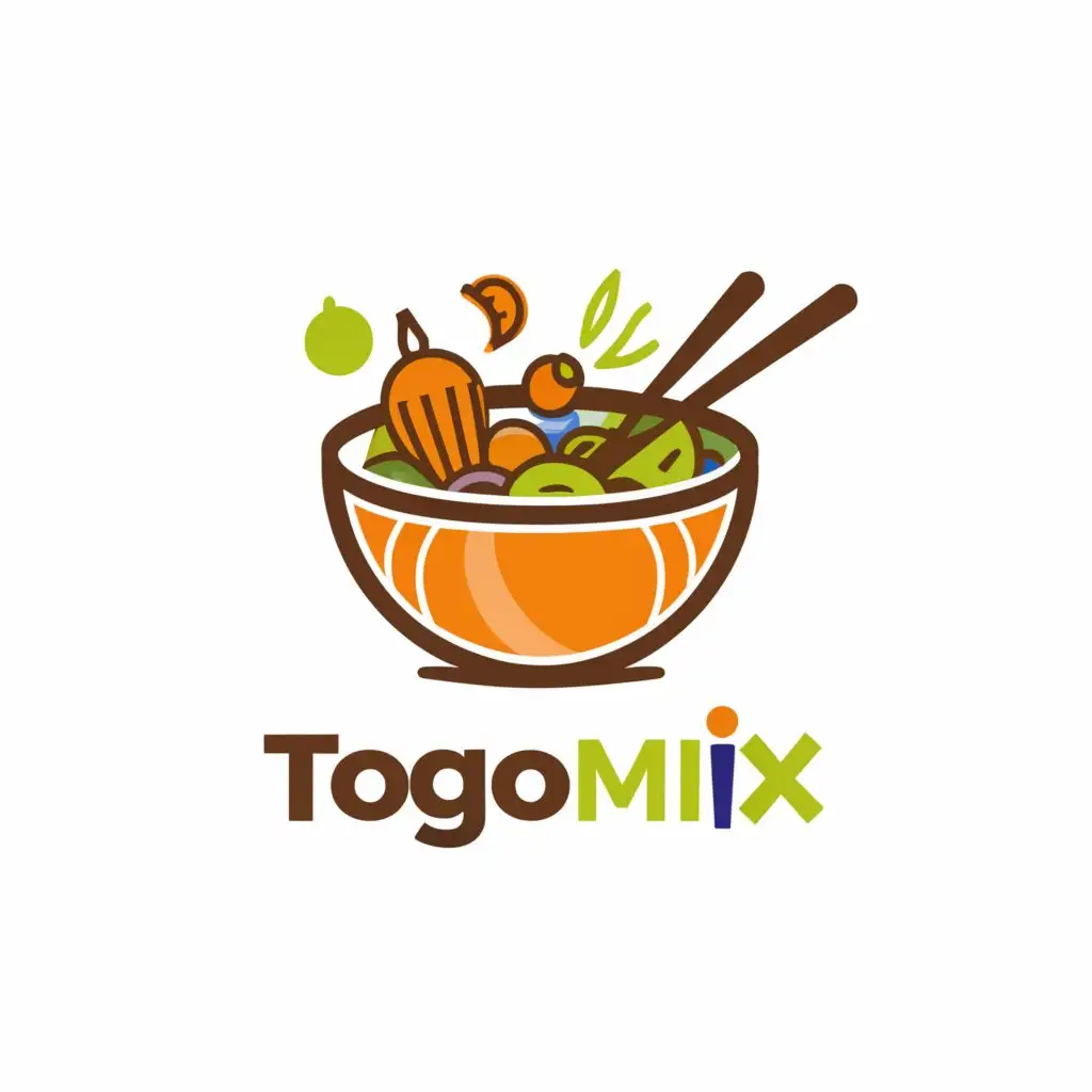a logo design,with the text "TogoMix", main symbol:Bowl of vegetable soup,complex,be used in Restaurant industry,clear background