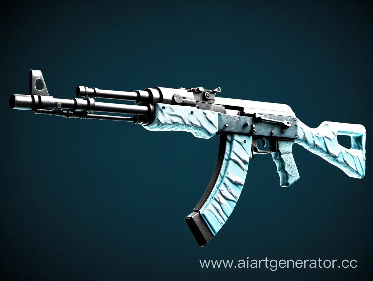 Akm gun with glacier skin