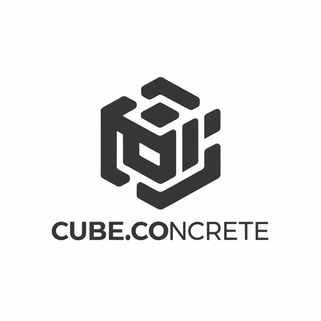 a logo design,with the text "Cube.Concrete", main symbol:Cube,Moderate,be used in Construction industry,clear background