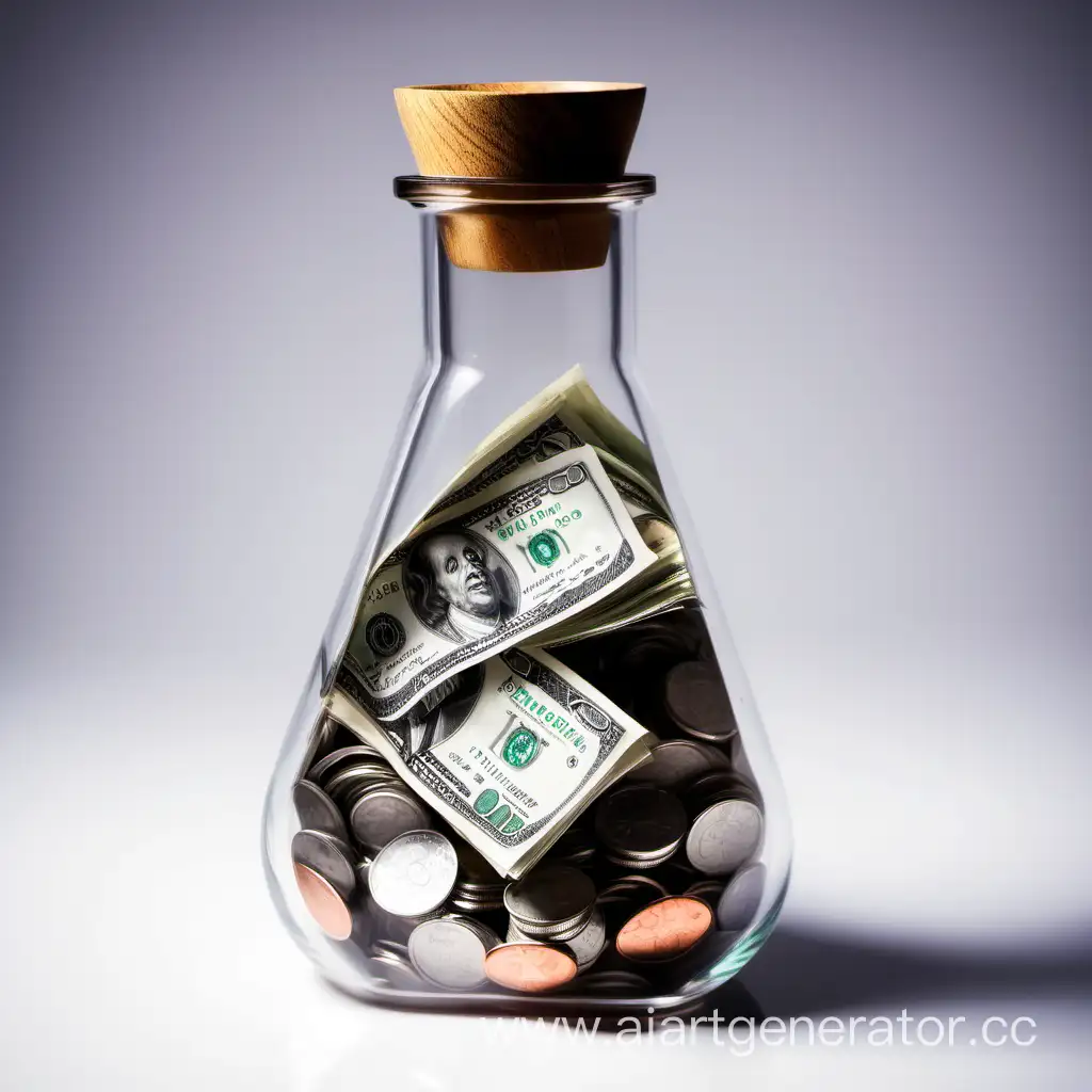 Financial-Success-Symbolized-Currency-Bills-Encased-in-a-Glass-Flask