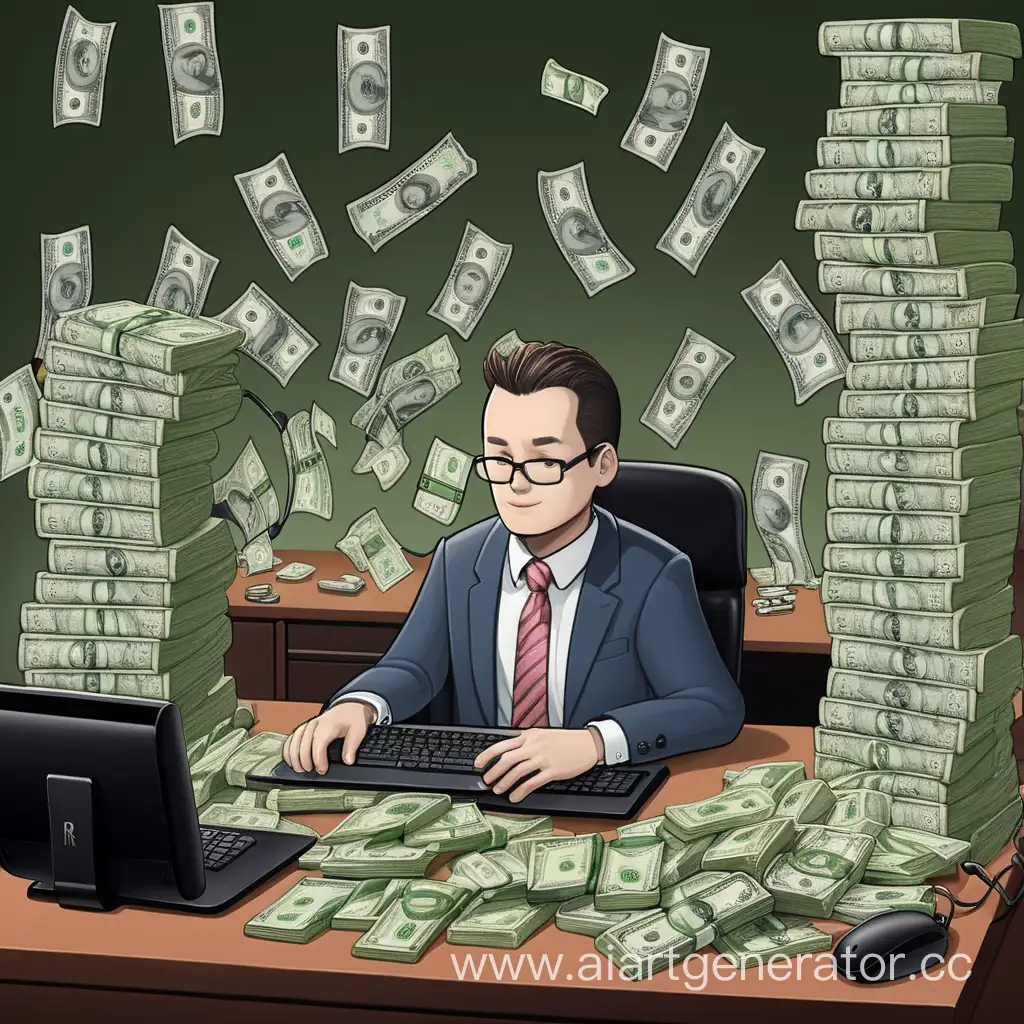 Person-at-Desk-Surrounded-by-Stacks-of-Money-with-HR-Sign