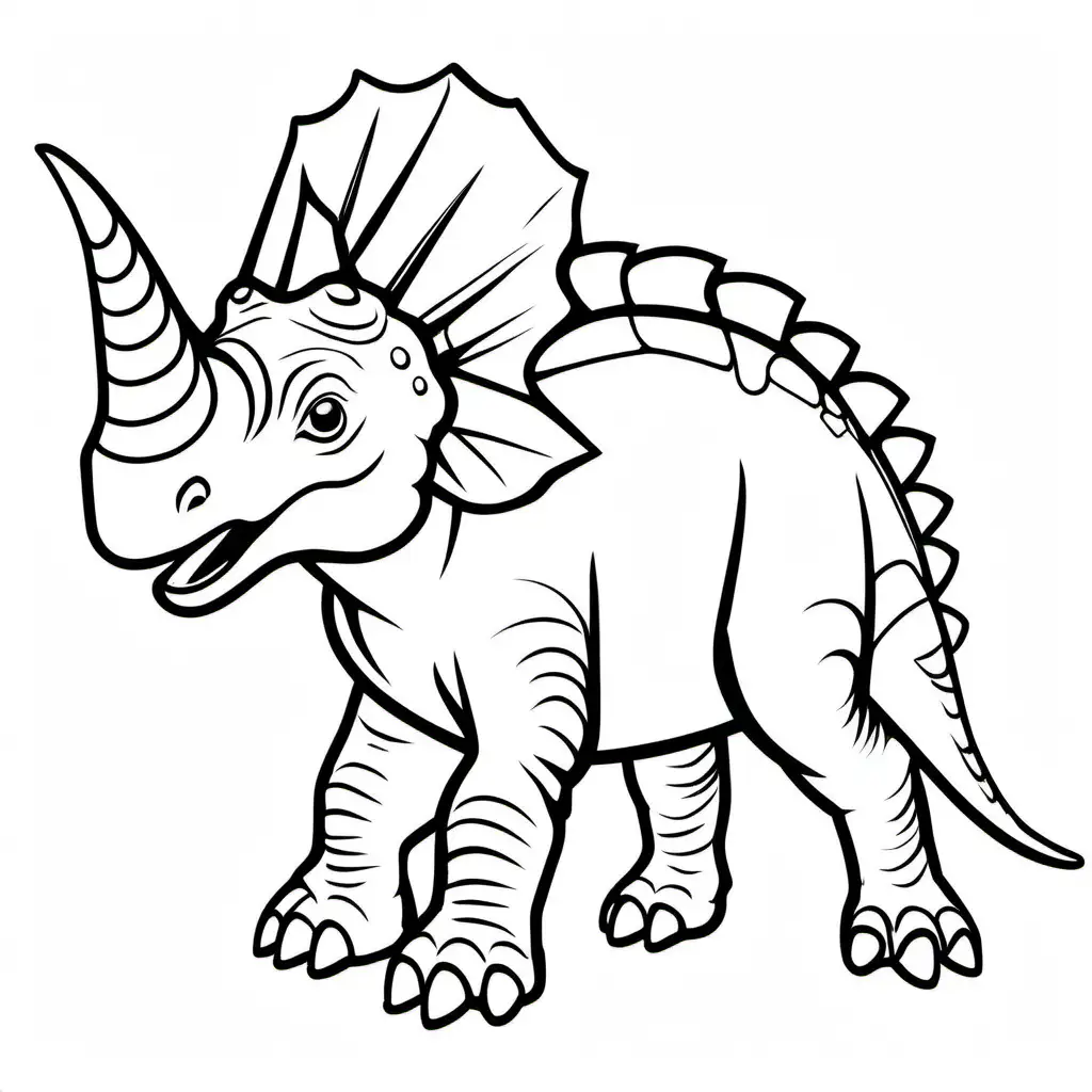  Create a coloring page of a Triceratops, Coloring Page, black and white, line art, white background, Simplicity, Ample White Space. The background of the coloring page is plain white to make it easy for young children to color within the lines. The outlines of all the subjects are easy to distinguish, making it simple for kids to color without too much difficulty, Coloring Page, black and white, line art, white background, Simplicity, Ample White Space. The background of the coloring page is plain white to make it easy for young children to color within the lines. The outlines of all the subjects are easy to distinguish, making it simple for kids to color without too much difficulty