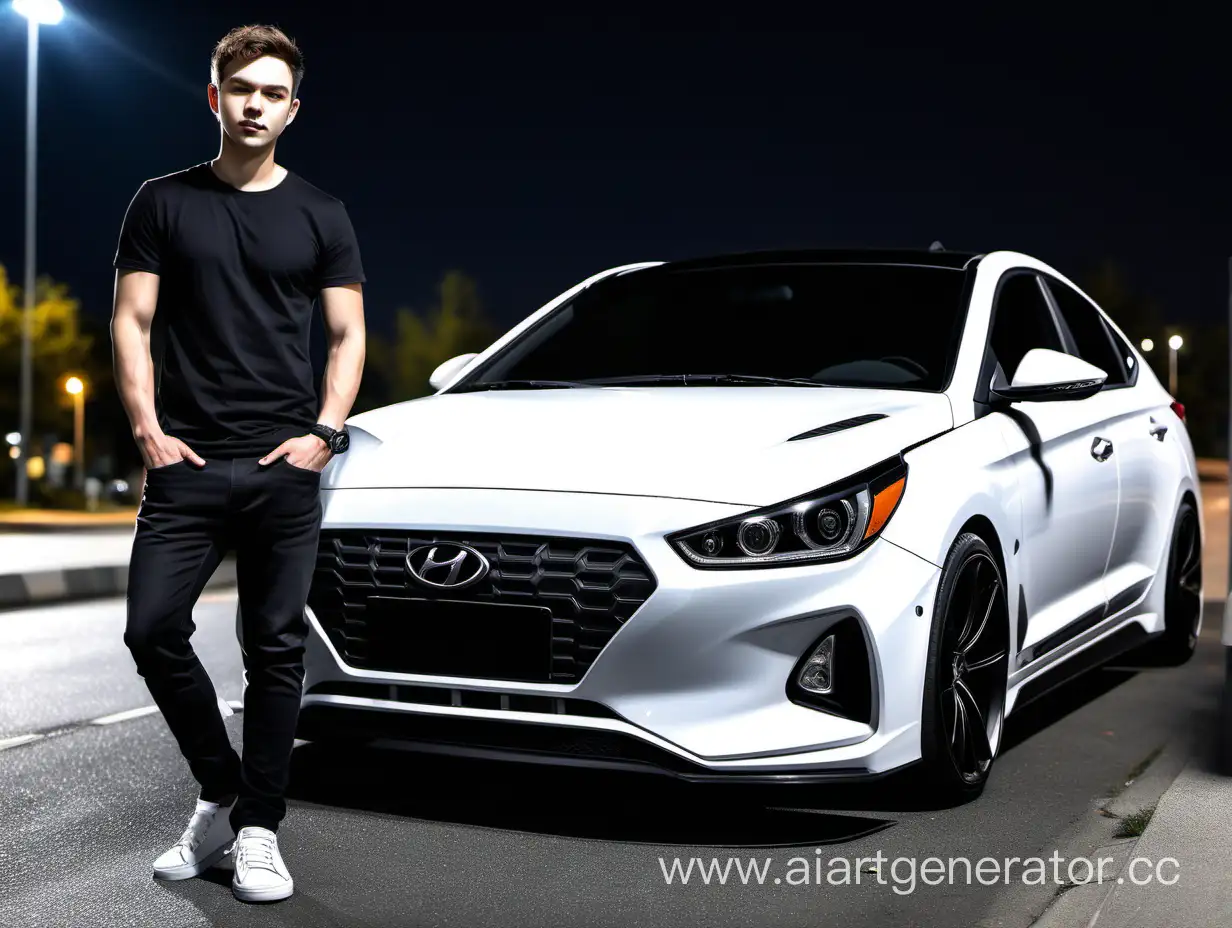 Stylish-Night-Tuning-2017-Hyundai-Solaris-with-Handsome-Driver