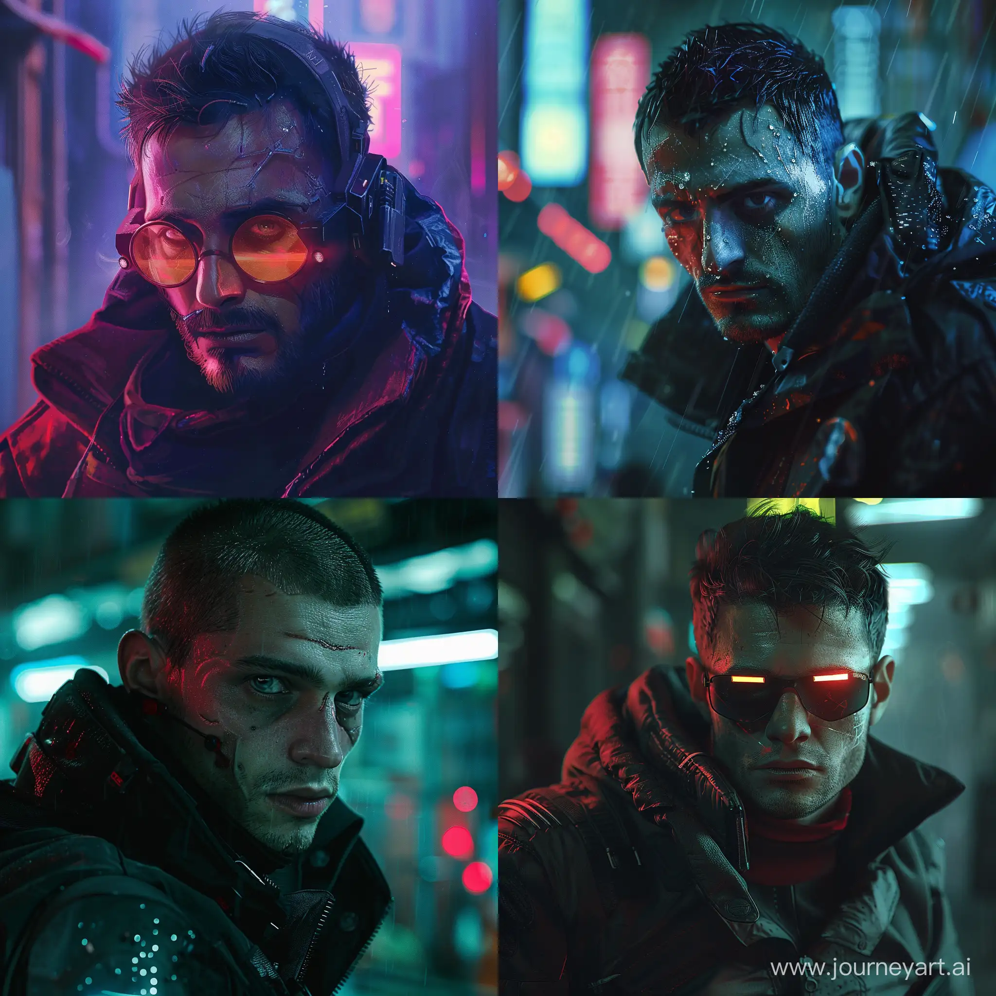 Danil Bagrov from the movie "brother" in the style of the cyberpunk game